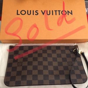 Louis Vuitton Damier Pochette/wristlet:Brown/pink